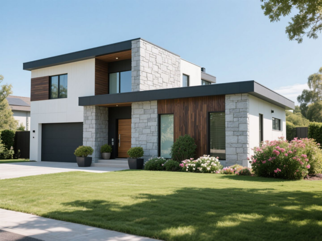 Modern minimalist exterior renovation result - Professional design by TGT Construction